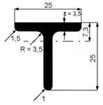 Profil T 25 x 25 x 3,5 mm válcovaný