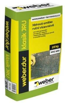 Omítka jádrová weber dur klasik JRU 2 mm 650 – 25 kg