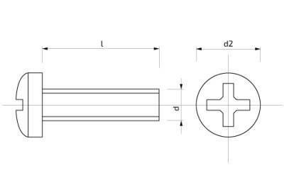 Šroub s půlkulatou hlavou s křížovou drážkou 4 x 16 mm Zn 4.8