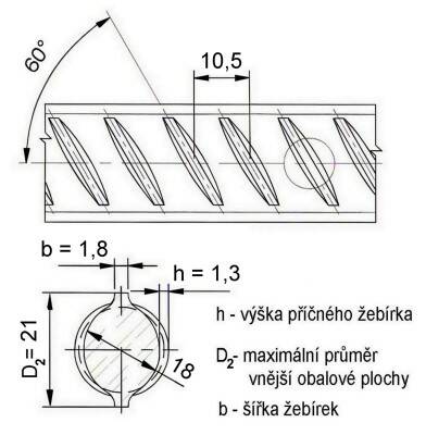 Betonářská ocel Ø 18 mm rovná - 6 m