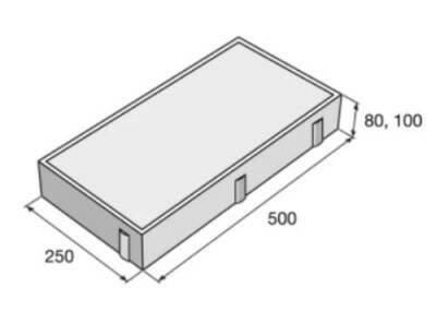 Přídlažba silniční ABK – 500 × 250 × 80 mm PRESBETON přírodní